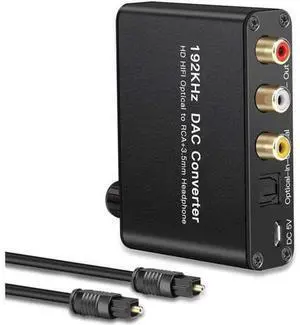 Digital Audio Converter 192kHz DAC Supports Volume control Digital Coaxial SPDIF Toslink to Analog Stereo L/R RCA 3.5mm Jack Audio Adapter for HDTV, Blu-ray,PS3,XBOX 360,Home Cinema Systems AV Digital Audio Converter 192kHz DAC Supports Volume control Digital Coaxial SPDIF Toslink to Analog Stereo L/R RCA 3.5mm Jack Audio Adapter for HDTV, Blu-ray,PS3,XBOX 360,Home Cinema Systems AV