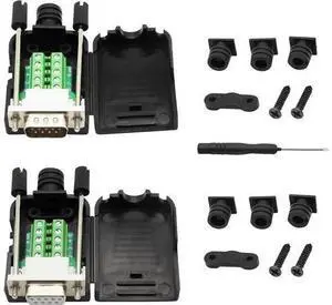 Aomoproing DB9 Connector Adapter RS232 Serial Port D-SUB Adapter Plate Breakout Board Solder-Free (1-Pair Male+Female with Screwdriver, White Rubber Core) Aomoproing DB9 Connector Adapter RS232 Serial Port D-SUB Adapter Plate Breakout Board Solder-Free (1-Pair Male+Female with Screwdriver, White Rubber Core)