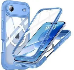 Magnetic Case for iPhone 17 Air with Built-in Screen Protector, Shockproof Phone Cover with Camera Protector, Compatible with MagSafe, Full Body Phone Case Blue Magnetic Case for iPhone 17 Air with Built-in Screen Protector, Shockproof Phone Cover with Camera Protector, Compatible with MagSafe, Full Body Phone Case Blue