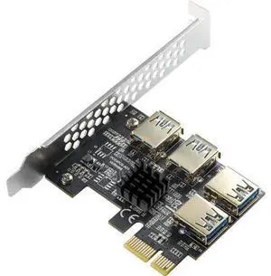 Aomoproing PCI-E 1 to 4 PCI-Express 16X Slots Riser Card - Higher Stability USB 3.0 Adapter Multiplier Card for Bitcoin Mining Compatible with Windows Linux Mac(No USB Cables) Aomoproing PCI-E 1 to 4 PCI-Express 16X Slots Riser Card - Higher Stability USB 3.0 Adapter Multiplier Card for Bitcoin Mining Compatible with Windows Linux Mac(No USB Cables)