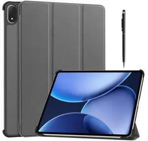 Case for Oppo Pad 4 Pro / OnePlus Pad 2 Pro / OnePlus Pad 3 13.2 inch 2025, Tri fold Slim Hard Shell Smart Protective Cover with Multi-Angle Stand, Auto Sleep/Wake, Stylus Pen Grey Case for Oppo Pad 4 Pro / OnePlus Pad 2 Pro / OnePlus Pad 3 13.2 inch 2025, Tri fold Slim Hard Shell Smart Protective Cover with Multi-Angle Stand, Auto Sleep/Wake, Stylus Pen Grey