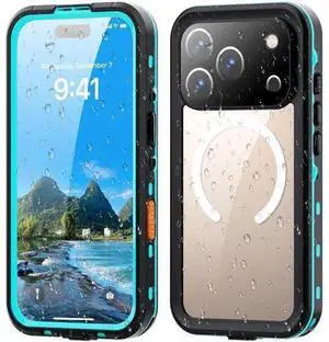 for iPhone 17 Pro Waterproof Case Compatible with MagSafe, Magnetic Waterproof Full Body IP68 Underwater Case Built-in Screen Protector Military Grade Shockproof Cover with Lanyard Blue for iPhone 17 Pro Waterproof Case Compatible with MagSafe, Magnetic Waterproof Full Body IP68 Underwater Case Built-in Screen Protector Military Grade Shockproof Cover with Lanyard Blue