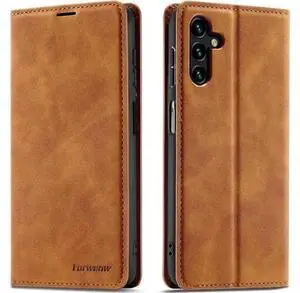 for Samsung Galaxy A13 5G / A13 4G / A04s / A04 Case, Premium PU Leather Cover TPU Bumper with Card Holder Kickstand Hidden Magnetic Adsorption Shockproof Flip Wallet Cover Brown for Samsung Galaxy A13 5G / A13 4G / A04s / A04 Case, Premium PU Leather Cover TPU Bumper with Card Holder Kickstand Hidden Magnetic Adsorption Shockproof Flip Wallet Cover Brown