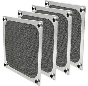 120mm Computer Fan Filter Grills with Screws, Ultra Fine Aluminum Mesh - 4 Pack Silver 120mm Computer Fan Filter Grills with Screws, Ultra Fine Aluminum Mesh - 4 Pack Silver