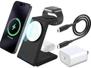 3-in-1 Foldable Charging Station for MagSafe, Travel Magnetic Charger Stand for iPhone 15 14 13 12 Pro Max, Fast Wireless Charging Dock for Apple Watch/AirPods(Black) 3-in-1 Foldable Charging Station for MagSafe, Travel Magnetic Charger Stand for iPhone 15 14 13 12 Pro Max, Fast Wireless Charging Dock for Apple Watch/AirPods(Black)