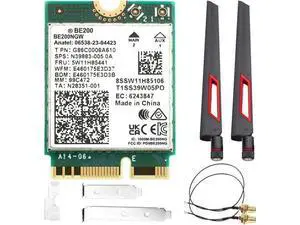 Wireless Adapter WiFi 7 Network Card, BT5.4 BE200NGW 7th WiFi Adapter, M.2 Mini Desktop kit WiFi 7 Adapter 802.11BE Tri-Band 8774Mbps WiFi not Support AMD Motherboards for Win 10/11 10Dbi Wireless Adapter WiFi 7 Network Card, BT5.4 BE200NGW 7th WiFi Adapter, M.2 Mini Desktop kit WiFi 7 Adapter 802.11BE Tri-Band 8774Mbps WiFi not Support AMD Motherboards for Win 10/11 10Dbi