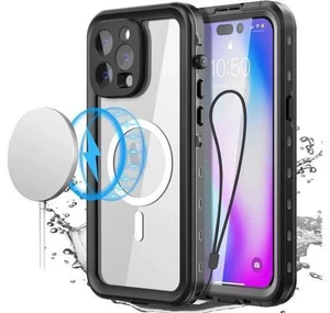 For iPhone 14 Pro Max Case Waterproof, Compatible with Magsafe Magnetic Protective iPhone 14 Pro Max Phone Case, Water Proof Mag Safe Magnet Shockproof Full Body Clear Back Cover with Screen Protector For iPhone 14 Pro Max Case Waterproof, Compatible with Magsafe Magnetic Protective iPhone 14 Pro Max Phone Case, Water Proof Mag Safe Magnet Shockproof Full Body Clear Back Cover with Screen Protector