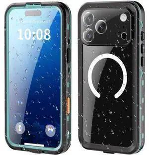 for iPhone 17 Pro Max Waterproof Case Compatible with MagSafe, Magnetic Waterproof Full Body IP68 Underwater Case Built-in Screen Protector Military Grade Shockproof Cover with Lanyard Blue for iPhone 17 Pro Max Waterproof Case Compatible with MagSafe, Magnetic Waterproof Full Body IP68 Underwater Case Built-in Screen Protector Military Grade Shockproof Cover with Lanyard Blue