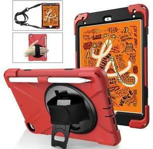 iPad Mini 5 Case 2019 iPad Mini 4 Case with Pencil Holder Shockproof 360 Degree Rotation Cover with Kickstand Hand Strap Shoulder Strip Protective Case for iPad Mini 5th iPad Mini 4th Generation Red iPad Mini 5 Case 2019 iPad Mini 4 Case with Pencil Holder Shockproof 360 Degree Rotation Cover with Kickstand Hand Strap Shoulder Strip Protective Case for iPad Mini 5th iPad Mini 4th Generation Red