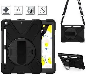 New iPad 10.2 Case 2019 iPad 7th Generation Case Cover with Pencil Holder / Rotatable Stand / Hand Strap and Shoulder Belt Shockproof Case for iPad 10.2 inch 2019 Tablet A2197 A2198 A2200 Black New iPad 10.2 Case 2019 iPad 7th Generation Case Cover with Pencil Holder / Rotatable Stand / Hand Strap and Shoulder Belt Shockproof Case for iPad 10.2 inch 2019 Tablet A2197 A2198 A2200 Black