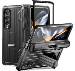 Case for Samsung Galaxy Z Fold 4 2022 5G, Military-Grade Full-Body Shockproof Rugged Bumper Case Cover with Built-in Screen Protector & Kickstand & S Pen Slot Case for Samsung Galaxy Z Fold 4 2022 5G, Military-Grade Full-Body Shockproof Rugged Bumper Case Cover with Built-in Screen Protector & Kickstand & S Pen Slot