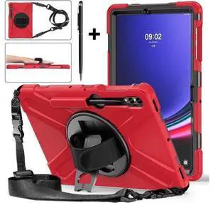 Protective Case for Samsung Galaxy Tab S9 Plus 2023 / S8 Plus 2022 / S7 FE 2021 / S7 Plus 2020 12.4 inch Tablet Shockproof Cover with 360 Degree Rotating Kickstand, Hand/Shoulder Strap Red Protective Case for Samsung Galaxy Tab S9 Plus 2023 / S8 Plus 2022 / S7 FE 2021 / S7 Plus 2020 12.4 inch Tablet Shockproof Cover with 360 Degree Rotating Kickstand, Hand/Shoulder Strap Red