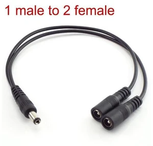 5.5mm*2.1mm 1 Male to 2 Female Connector Male to Female Plug DC Power Splitter Cable CCTV LED Strip Light Power Supply Adapter L 5.5mm*2.1mm 1 Male to 2 Female Connector Male to Female Plug DC Power Splitter Cable CCTV LED Strip Light Power Supply Adapter L
