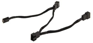 Silverstone All Black Sleeved 1-3 PWM Fan Splitter Cable 100 mm (CPF02) Silverstone All Black Sleeved 1-3 PWM Fan Splitter Cable 100 mm (CPF02)