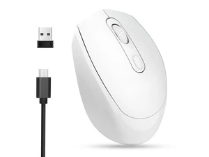 M107 Dual Mode Rechargeable Mouse 2.4G Wireless Mouse Mute Notebook Desktop Computer Office Mouse USB Optical Mice White M107 Dual Mode Rechargeable Mouse 2.4G Wireless Mouse Mute Notebook Desktop Computer Office Mouse USB Optical Mice White