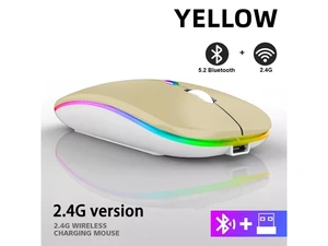 Rechargeable Bluetooth Wireless Mouse with 2.4GHz USB RGB 1600DPI Mouse for Computer Laptop Tablet PC Macbook Gaming Mouse Gamer(Dual Mode Wireless) Rechargeable Bluetooth Wireless Mouse with 2.4GHz USB RGB 1600DPI Mouse for Computer Laptop Tablet PC Macbook Gaming Mouse Gamer(Dual Mode Wireless)