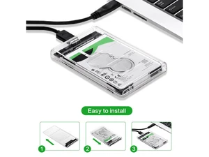Transparent Plastic 2.5 inch HDD SSD Case Enclosure SATA III to USB 3.0 Hard Drive Disk Box Enclosure Transparent Plastic 2.5 inch HDD SSD Case Enclosure SATA III to USB 3.0 Hard Drive Disk Box Enclosure