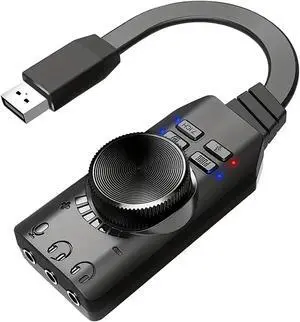 USB Sound Card Virtual 7.1 Surround Sound USB External Sound Card Adapter with PUBG Sound Effects for PC/PS4/PS5/Mac/Gaming Headset,Plug and Play USB Sound Card Virtual 7.1 Surround Sound USB External Sound Card Adapter with PUBG Sound Effects for PC/PS4/PS5/Mac/Gaming Headset,Plug and Play