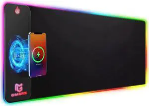 RGB Mouse Pad with Wireless Charging, Extened Large Gaming Mouse Pad with 10W Fast Charging, 10 Colors LED Light , Premium Smooth Surface, Non Slip Mouse Mat for Gaming ,Desks, PC,Office RGB Mouse Pad with Wireless Charging, Extened Large Gaming Mouse Pad with 10W Fast Charging, 10 Colors LED Light , Premium Smooth Surface, Non Slip Mouse Mat for Gaming ,Desks, PC,Office