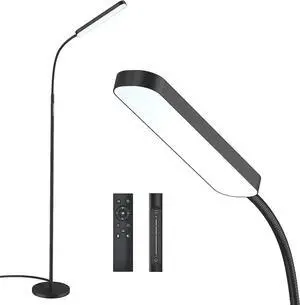 Wio-Mio Floor Lamp, 15w/1000lm Bright LED Floor Lamp with Stepless Adjustable 3000K-6000K Colors and Dimmer, Remote and Touch Control, Adjustable Gooseneck Floor Lamp for Living Room Wio-Mio Floor Lamp, 15w/1000lm Bright LED Floor Lamp with Stepless Adjustable 3000K-6000K Colors and Dimmer, Remote and Touch Control, Adjustable Gooseneck Floor Lamp for Living Room