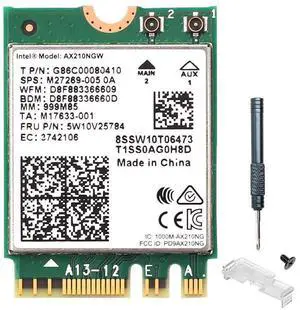 Tri-Band AX210 Wifi Card Wi-Fi 6E AX210NGW NGFF M.2 2230 160MHz 2x2 MU-MIMO AX3000 Wireless 802.11ax Wi-Fi Bluetooth Network Adapter for PC Windows 10/11(64bit) Only eokCXOY Tri-Band AX210 Wifi Card Wi-Fi 6E AX210NGW NGFF M.2 2230 160MHz 2x2 MU-MIMO AX3000 Wireless 802.11ax Wi-Fi Bluetooth Network Adapter for PC Windows 10/11(64bit) Only eokCXOY