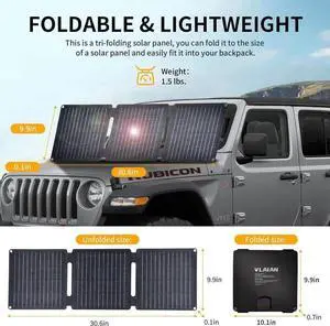 30W Portable Solar Panel Foldable Solar Panels Charger for Camping Hiking Outdoor IP65 ETFE Waterproof Panel Solar Kit with 3 Transfer Conectors DC/Type-C/USB/QC3.0 Output 30W Portable Solar Panel Foldable Solar Panels Charger for Camping Hiking Outdoor IP65 ETFE Waterproof Panel Solar Kit with 3 Transfer Conectors DC/Type-C/USB/QC3.0 Output