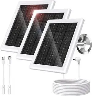 Ring Solar Panel Charger 5W Solar Panel for Security Camera Compatible for Ring Camera Waterproof Solar Panel with Type-C Micro USB and DC Port Cable for Most Cameras Ring Solar Panel Charger 5W Solar Panel for Security Camera Compatible for Ring Camera Waterproof Solar Panel with Type-C Micro USB and DC Port Cable for Most Cameras