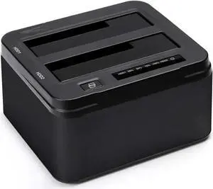 USB 3.0 to SATA III Dual Bay External Hard Drive Docking Station for 2.5 or 3.5in HDD Duplicator Clone Function USB 3.0 to SATA III Dual Bay External Hard Drive Docking Station for 2.5 or 3.5in HDD Duplicator Clone Function