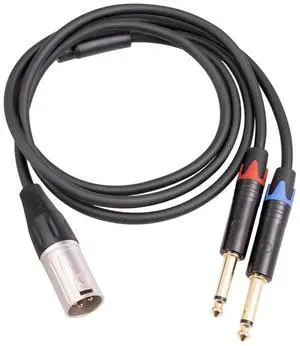 For Dual 6.35mm 1/4 In to XLR Male Y Splitter Cable,3Pin XLR Male to Dual 6.35mm Plug Audio Microphone Cable,3.3Feet/1Meters For Dual 6.35mm 1/4 In to XLR Male Y Splitter Cable,3Pin XLR Male to Dual 6.35mm Plug Audio Microphone Cable,3.3Feet/1Meters