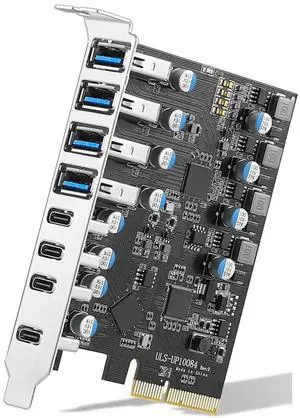 8 Ports USB PCIe Card PCIe USB 3.2/3.1 Gen 2 Card (4X USBC - 4X Type A),10Gbps Bandwidth PC Internal hub for Windows Linux Mac (Silver) 8 Ports USB PCIe Card PCIe USB 3.2/3.1 Gen 2 Card (4X USBC - 4X Type A),10Gbps Bandwidth PC Internal hub for Windows Linux Mac (Silver)