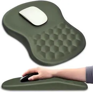 Hokafenle Ergonomic Mouse Pad Wrist Support with Massage Design, Wrist Rest Pain Relief Mousepad with Memory Foam&Non-Slip PU Base, Mouse Pads for Wireless Mouse & Desk (12x8 inch,Olive Green) Hokafenle Ergonomic Mouse Pad Wrist Support with Massage Design, Wrist Rest Pain Relief Mousepad with Memory Foam&Non-Slip PU Base, Mouse Pads for Wireless Mouse & Desk (12x8 inch,Olive Green)