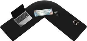 ZORESYN L Shaped Desk Mat 39.4"(L) x 39.4"(S) x 13"(W), Computer Corner Desk Pad, Large Waterproof PU Leather Mouse pad for Corner Desk, Writing Desk Pad Protector - Black ZORESYN L Shaped Desk Mat 39.4"(L) x 39.4"(S) x 13"(W), Computer Corner Desk Pad, Large Waterproof PU Leather Mouse pad for Corner Desk, Writing Desk Pad Protector - Black