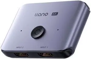 llano HDMI 2.1 Switch 2 in 1 Out 8K@60Hz 4K@120Hz, HDMI Switcher 48Gbps Bidirectional, Supports VRR HDR10 Dolby Atmos, for PS5 Xbox Apple TV Roku Switch 2, Aluminum Alloy Case llano HDMI 2.1 Switch 2 in 1 Out 8K@60Hz 4K@120Hz, HDMI Switcher 48Gbps Bidirectional, Supports VRR HDR10 Dolby Atmos, for PS5 Xbox Apple TV Roku Switch 2, Aluminum Alloy Case