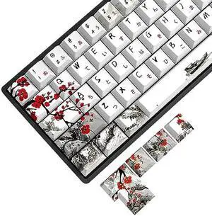 MOLGRIA Plum Blossoms Keycaps 80 Set, PBT Cherry Profile Key Caps with Japanese Character for 60/75 Percent Cherry MX Switch Mechanical Gaming Keyboard ANSI/ISO Layout MOLGRIA Plum Blossoms Keycaps 80 Set, PBT Cherry Profile Key Caps with Japanese Character for 60/75 Percent Cherry MX Switch Mechanical Gaming Keyboard ANSI/ISO Layout