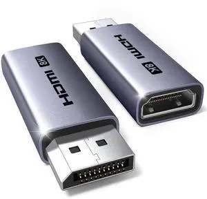 2-Pack 8K@60Hz Active Display Port to HDMI Unidirectional Adapter with 4K@240Hz 2K@240Hz, DP 1.4 PC to HDMI 2.1 Display G-SYNC Male to Female Cable Aluminum Converter Compatible with AMD NVIDIA 2-Pack 8K@60Hz Active Display Port to HDMI Unidirectional Adapter with 4K@240Hz 2K@240Hz, DP 1.4 PC to HDMI 2.1 Display G-SYNC Male to Female Cable Aluminum Converter Compatible with AMD NVIDIA