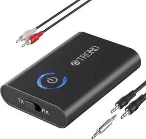 Bluetooth 5.2 Transmitter Receiver, 2-in-1 Bluetooth Adapter for TV to Airpods or Wireless Headphones, Low Latency, 3.5mm Bluetooth Audio Adapter for Airplane Gym Equipment Home Stereo Bluetooth 5.2 Transmitter Receiver, 2-in-1 Bluetooth Adapter for TV to Airpods or Wireless Headphones, Low Latency, 3.5mm Bluetooth Audio Adapter for Airplane Gym Equipment Home Stereo