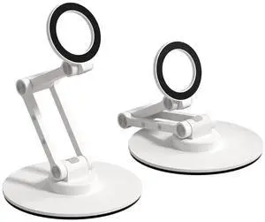 Magnetic Phone Stand for MagSafe 360° Rotation Foldable Triaxial Aluminum Desk Phone Holder Height Adjustable for iPhone 17 16 15 Pro Max (White) Magnetic Phone Stand for MagSafe 360° Rotation Foldable Triaxial Aluminum Desk Phone Holder Height Adjustable for iPhone 17 16 15 Pro Max (White)