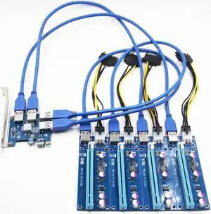 Add in Card PCIe 1 to 4 PCI Express 16X Slots Riser Card PCI-E 1X to External 4 PCI-e Slot Adapter PCIe Port Multiplier Card Add in Card PCIe 1 to 4 PCI Express 16X Slots Riser Card PCI-E 1X to External 4 PCI-e Slot Adapter PCIe Port Multiplier Card