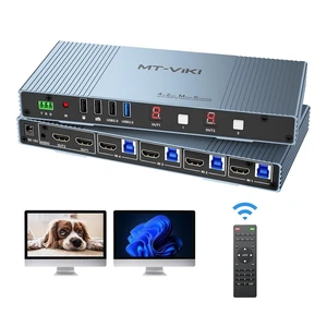 MT-VIKI 4K Seamless KVM HDMI Matrix Switch 4 in 2 Out w/Mouse Switching & 3.5mm Audio & IR Remote, 4K@30Hz, Support EDID+Hotkey+RS232 MT-VIKI 4K Seamless KVM HDMI Matrix Switch 4 in 2 Out w/Mouse Switching & 3.5mm Audio & IR Remote, 4K@30Hz, Support EDID+Hotkey+RS232