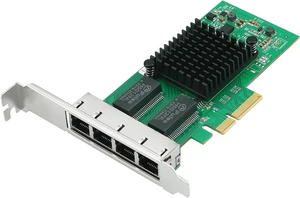 4-Port Gigabit Ethernet Converged Network Adapter (NIC) with Intel I350 Chip | Ethernet PCI Express NIC Network Card | Quad Copper RJ45 Ports | PCI Express 2.1 X4 | Compare to Intel I350-T4 4-Port Gigabit Ethernet Converged Network Adapter (NIC) with Intel I350 Chip | Ethernet PCI Express NIC Network Card | Quad Copper RJ45 Ports | PCI Express 2.1 X4 | Compare to Intel I350-T4