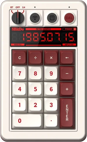 8Bitdo Retro 18 Mechanical Numpad for Windows & Android, C64 Edition
Bluetooth, 2.4G and Wired, Calculator Mode, Retro LED Display, Kailh Box White Switches V2 Fami Edition 8Bitdo Retro 18 Mechanical Numpad for Windows & Android, C64 Edition
Bluetooth, 2.4G and Wired, Calculator Mode, Retro LED Display, Kailh Box White Switches V2 Fami Edition