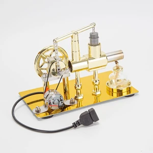 Stirling Engine Kit, 2025 Balance Single-Cylinder Hot Air Stirling Engine Model with USB Light, Desktop Display Physics Science Experiment for Youth Adult Stirling Engine Kit, 2025 Balance Single-Cylinder Hot Air Stirling Engine Model with USB Light, Desktop Display Physics Science Experiment for Youth Adult