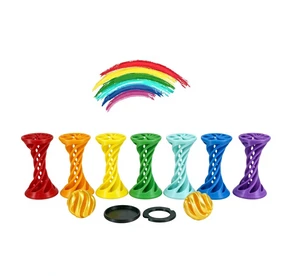 3D Printed Spiral Fidget Toy, Rainbow Desktop Ball Launcher, Interactive Stress Relief Sensory Toy for Office, Home, Kids & Adults 3D Printed Spiral Fidget Toy, Rainbow Desktop Ball Launcher, Interactive Stress Relief Sensory Toy for Office, Home, Kids & Adults