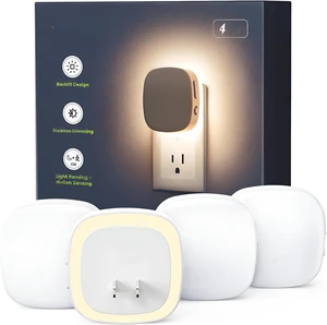 Plug-in LED Backlit Night Light 4 Packs, Motion & Dusk to Dawn Sensor Plug-in LED Backlit Night Light 4 Packs, Motion & Dusk to Dawn Sensor