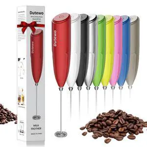 Hand Mixer Milk Frother for Coffee - Dutewo Frother Handheld Foam Maker for Lattes, Electric whisk Drink Mixer Mini Foamer for Cappuccino, Frappe, Matcha, Hot Chocolate, Red 199C Hand Mixer Milk Frother for Coffee - Dutewo Frother Handheld Foam Maker for Lattes, Electric whisk Drink Mixer Mini Foamer for Cappuccino, Frappe, Matcha, Hot Chocolate, Red 199C