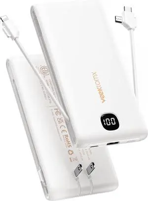 for iPhone Built in Cables and Wall Plug 10000mAh, Power Bank for Phone, USB C Slim Battery Pack with LED Display Compatible with iPhone 17/16/15, Samsung for iPhone Built in Cables and Wall Plug 10000mAh, Power Bank for Phone, USB C Slim Battery Pack with LED Display Compatible with iPhone 17/16/15, Samsung