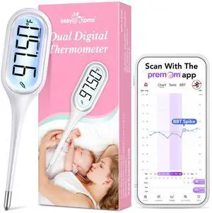 Basal Thermometer for Ovulation Tracking: 1/100th Degree Precision, Dual Mode - Accurate BBT & Fast Read for Fever | 30 Memory Recall, Premom App OCR Scan | EBT-013 Basal Thermometer for Ovulation Tracking: 1/100th Degree Precision, Dual Mode - Accurate BBT & Fast Read for Fever | 30 Memory Recall, Premom App OCR Scan | EBT-013