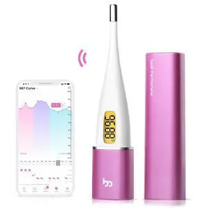 Smart Basal Body Thermometer, BBT Thermometer with Backlight LED Screen, Fertility/Period Tracker with Femometer APP, Automatic Data Recording, Lipstick Shape, Easy to Use and Carry, Purple Smart Basal Body Thermometer, BBT Thermometer with Backlight LED Screen, Fertility/Period Tracker with Femometer APP, Automatic Data Recording, Lipstick Shape, Easy to Use and Carry, Purple
