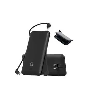 Portable Charger with Built-in Cables and AC Wall Plug, USB C External Battery Pack, 10000mAh Travel Essentials Power Bank Compatible with iPhone17/16/15/14/13, Samsung Galaxy, Pixel,Tablet and More Portable Charger with Built-in Cables and AC Wall Plug, USB C External Battery Pack, 10000mAh Travel Essentials Power Bank Compatible with iPhone17/16/15/14/13, Samsung Galaxy, Pixel,Tablet and More