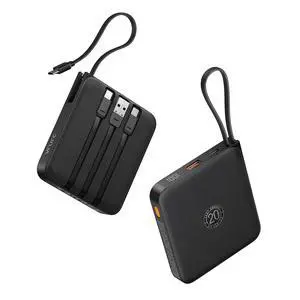 VRURC Portable Charger with Built-in Cables, 10000mAh 22.5W Fast Charging USB C Power Bank with LED Digital Display, Slim Battery Pack for iPhone 17/16/15 & Samsung Galaxy & Android Phones (Black) VRURC Portable Charger with Built-in Cables, 10000mAh 22.5W Fast Charging USB C Power Bank with LED Digital Display, Slim Battery Pack for iPhone 17/16/15 & Samsung Galaxy & Android Phones (Black)